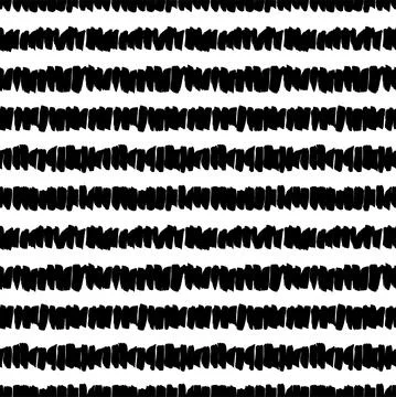 Hand drawn horizontal line vector seamless pattern Stock Illustration