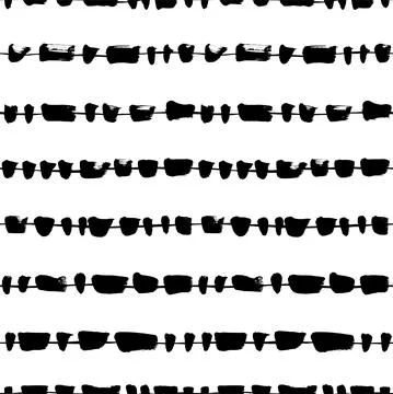 Hand drawn horizontal lines with splotches pattern Stock Illustration