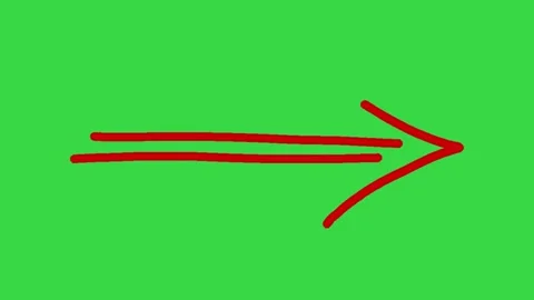 Hand Drawn Horizontal Red Marker Pointer Arrow Animation on Green Screen Vidéo 339335334