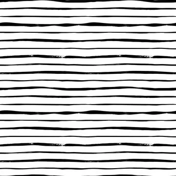 Hand drawn horizontal thin lines seamless pattern Stock Illustration