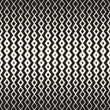 Hand Drawn Horizontal Wavy ZigZag Lines. Vector Seamless Black and White Pattern 스톡 일러스트