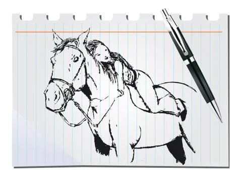 Hand drawn horse Stock Illustration