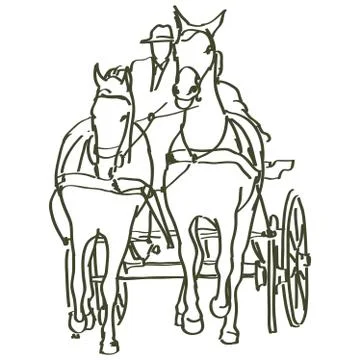 Hand drawn horses Stock Illustration