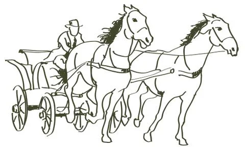 Hand drawn horses Stock Illustration