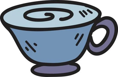 Hand Drawn hot coffee mug illustration Illustrazione stock