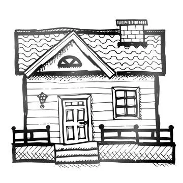 Hand drawn house Stock Illustration