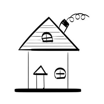 Hand drawn house. Simple vector icon Illustrazione stock