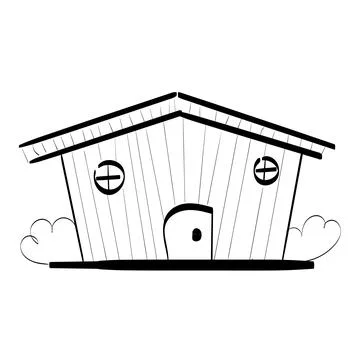 Hand drawn house. Simple vector icon Stock Illustration