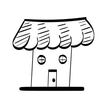 Hand drawn house. Simple vector icon Stock Illustration