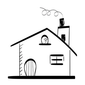 Hand drawn house. Simple vector icon Stock Illustration