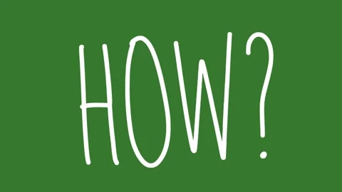 Hand-Drawn How Text 2D Animation on Green Screen | Question Lettering Overlay Video stock 328989515