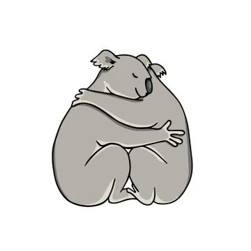 Hand drawn hugging animals Stock Illustration