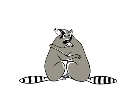 Hand drawn hugging animals Stock Illustration