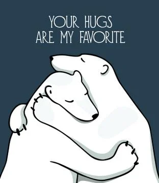 Hand drawn hugging animals Stock Illustration