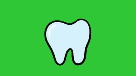 Hand-Drawn Human Tooth Dental Animation on Green Screen | Simple 2D Dentist  Stock Footage 332614905