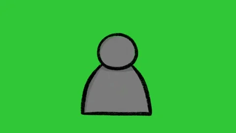 Hand-Drawn Human User Profile Animation on Green Screen | Minimalist 2D Avatar 库存影片 332614931
