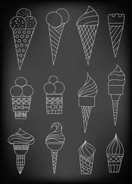 Hand  drawn ice cream Stock Illustration
