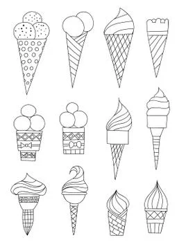 Hand  drawn ice cream Stock Illustration