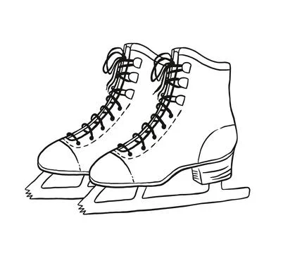 Hand drawn ice skates vector illustration. Winter Sport. Figure skating Stock Illustration