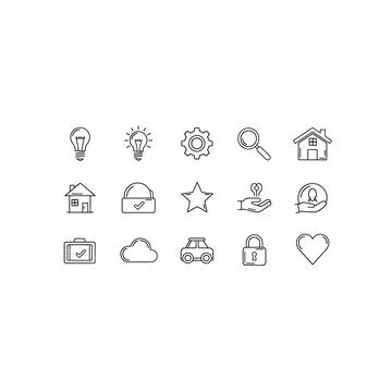 Hand drawn icon set for web and apps with a collection of charming, hand-draw Stock Illustration