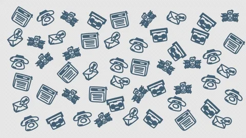 Hand-drawn icons float on transparent background Stock Footage 336328730