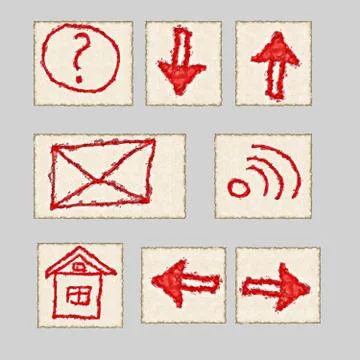 Hand drawn icons Stock Illustration