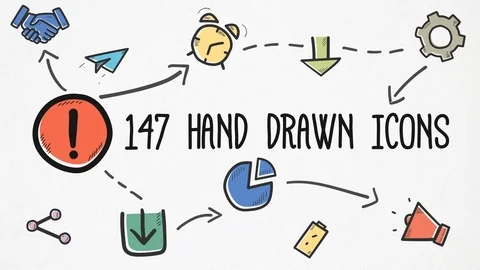 Hand-drawn Icons Pack Stock After Effects