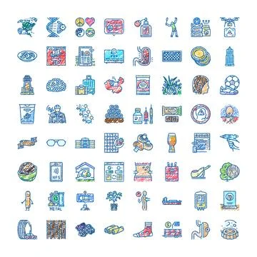 Hand drawn icons presenting diverse concepts and themes Ilustración de archivo