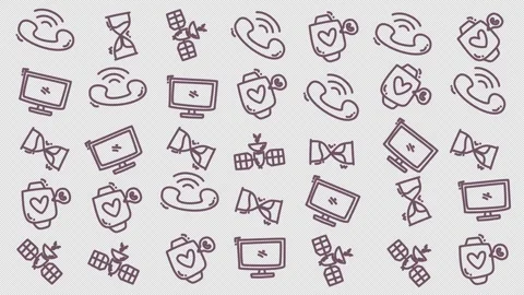 Hand-drawn icons on transparent background Stock Footage 336506764