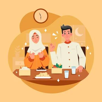 Hand drawn iftar illustration vector design Stock Illustration