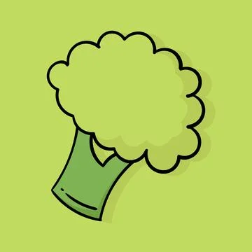 Hand drawn illustration of broccoli with a vegetable theme Stock Illustration