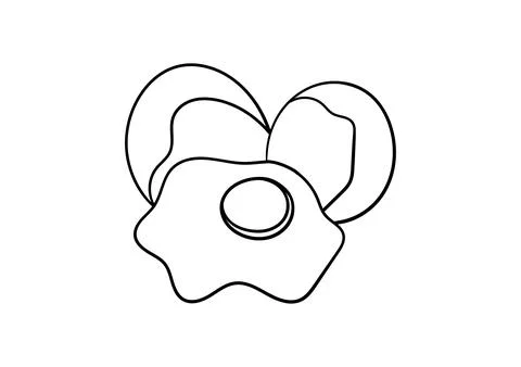 Hand drawn illustration of a broken egg Stock Illustration