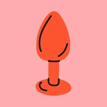 Hand drawn illustration butt plug. Vector illustration Stock-Illustration