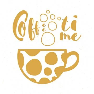 Hand drawn illustration with coffee cup Stock Illustration