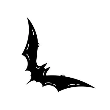 Hand drawn illustration of the flying black bat Stock Illustration