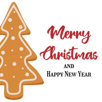 Hand-drawn illustration of gingerbread tree. Stock Illustration