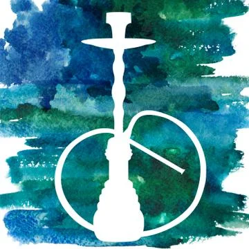 Hand drawn illustration of hookah Stock Illustration
