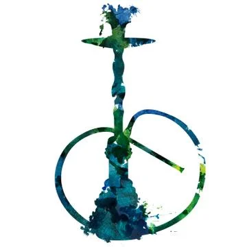 Hand drawn illustration of hookah Stock Illustration