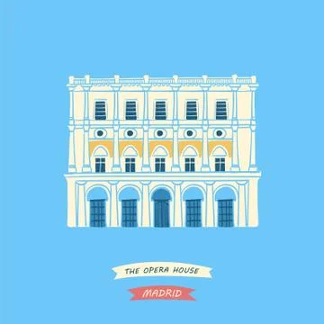 Hand-drawn illustration of Major Opera House Stock Illustration