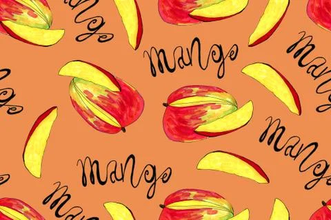 Hand drawn illustration of mango Stock Illustration