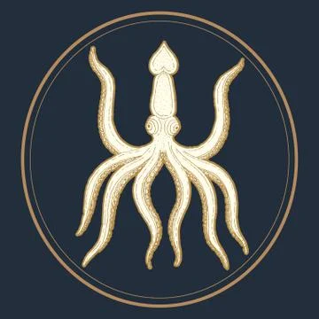 Hand-drawn illustration octopus vector Stock Illustration