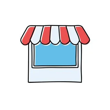 Hand drawn illustration with store Stock Illustration