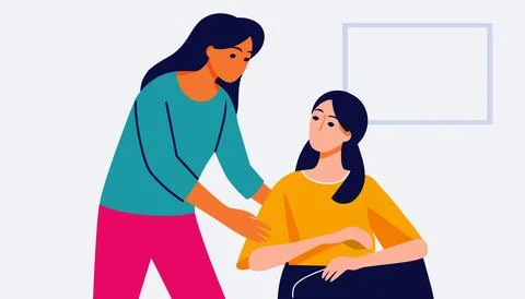 Hand drawn illustration vector Helping a partner concept illustrations isol.. Stock Illustration