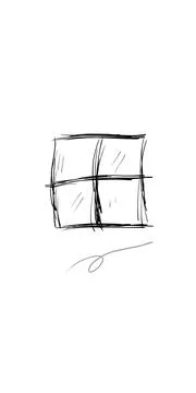 Hand drawn illustration, window. Illustrazione stock