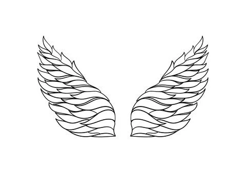 Hand drawn illustration of wings 2 Stock Illustration
