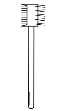 Hand-drawn image of a brush for eyebrows and eyelashes. Stock Illustration