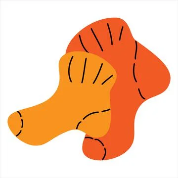 Hand-drawn image of a pair of bright colorful warm socks in orange hues in a Illustrazione stock