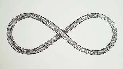 Hand drawn infinity symbol animation on white background with seamless loop Stock Footage 342046920