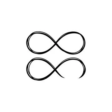Hand-Drawn Infinity Symbol Pair. Vector icon. Stock Illustration