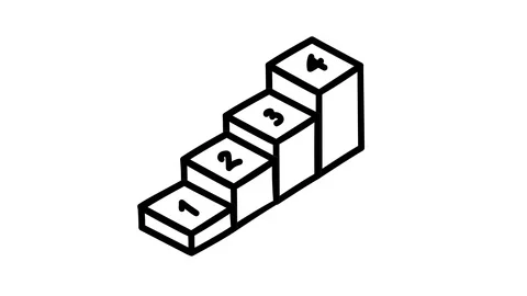 Hand-drawn infographic element - boxes in ascending order. Stock Footage 111039398